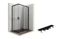 Душевой уголок Ambassador Queen Black 11011205R-ST6, прямоугольный, линейный трап, 120х80