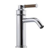 ERMITAGE MINI Смеситель для раковины моноком., ручка сверху, орех/хром