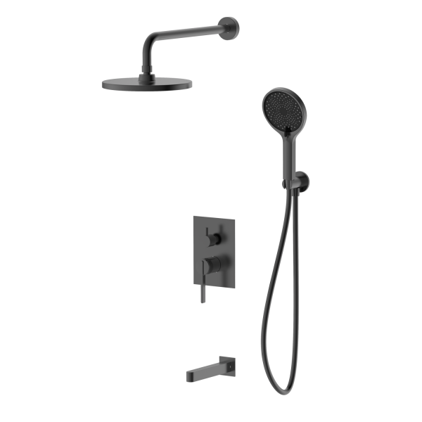 Душевая система для ванны и душа DQ Bonn встраиваемая с изливом графит (DA1705606)