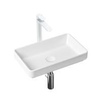 Комплект 4 в 1 Lavinia Boho Bathroom Sink Slim 21510050, накладная фарфоровая раковина 55 см, смеситель, латунный сифон, донный клапан quick-clac