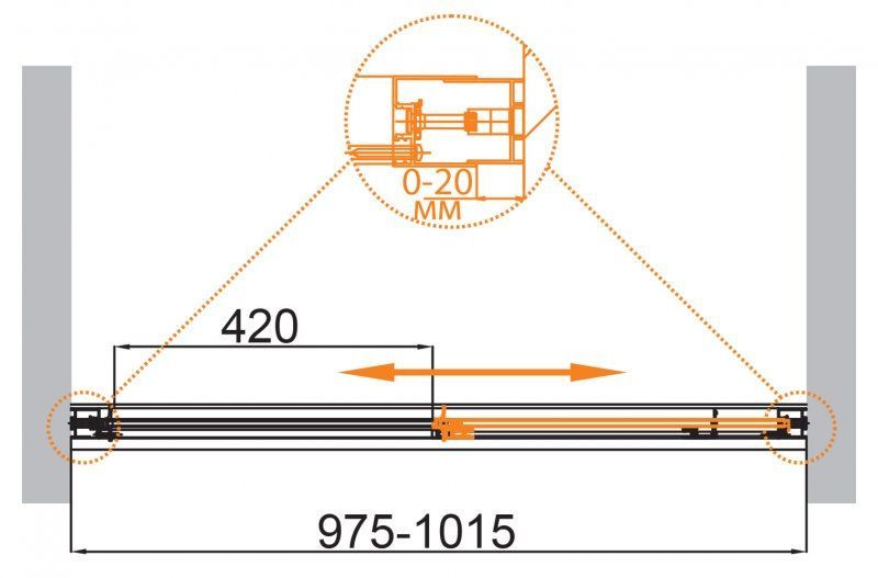 Душевая дверь в нишу COMFORT-BF-1