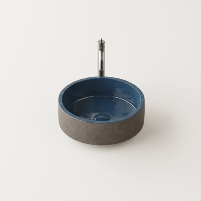 AGAPE CENOTE Раковина Ø420х182 мм., для установки на столешницу, цвет снаружи Dark clay, внутри Blue AGAPE CENOTE Раковина Ø420х182 мм., для установки на столешницу, цвет снаружи Dark clay, внутри Blue