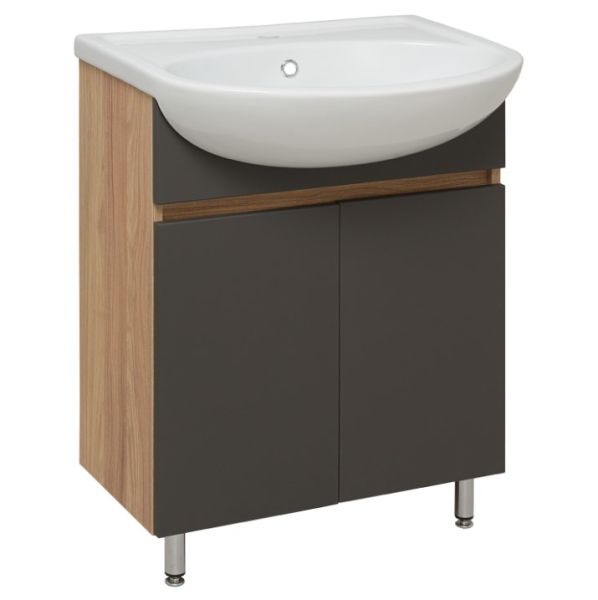 Тумба Runo Лада 60 графит под умывальник 00000000154 (Уют 60) (00-00001165)