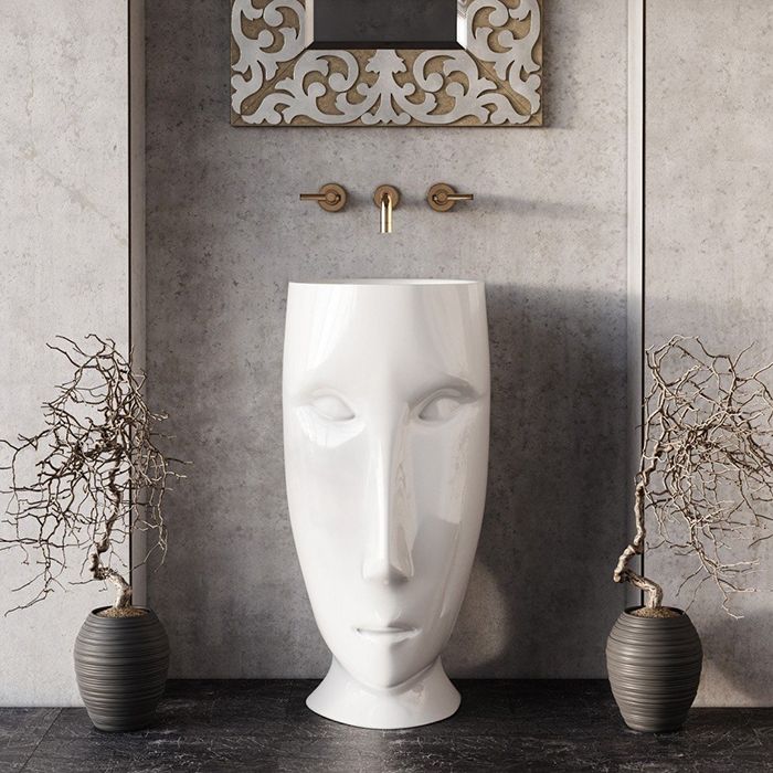 Kerasan Artwork Раковина свободностоящая "MOLOCO", с отверстием для слива в стену, цвет белый матовый