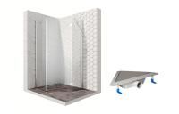 Душевой уголок Ambassador Diamond 12011112R-ST9, пятиугольный, угловой трап, 100х100