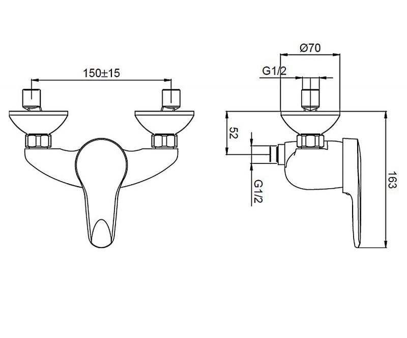 Смеситель для душа Jacob Delafon Kandel E666RU-CP Хром, артикул E666RU-CP