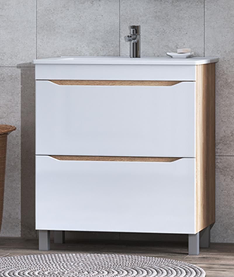 Тумба под раковину напольная VIGO Grani tn.GRI.OSK.75.2Y дуб сонома, 75 см, артикул tn.GRI.OSK.75.2Y дуб сонома