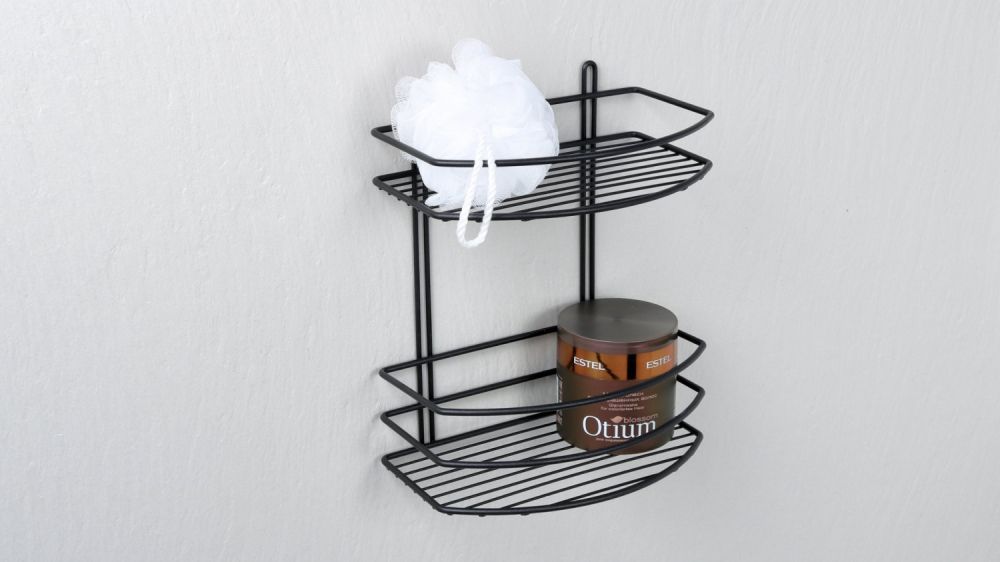 Полка Fixsen овальная двухэтажная черная (FX-720B-2), артикул FX-720B-2