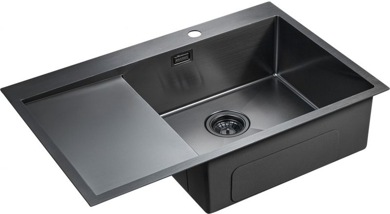 Кухонная мойка Paulmark Elde 78 PM807851-GMR Вороненая сталь Кухонная мойка Paulmark Elde 78 PM807851-GMR Вороненая сталь