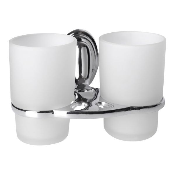 Стакан для ванной комнаты двойной Savol S-003168, хром