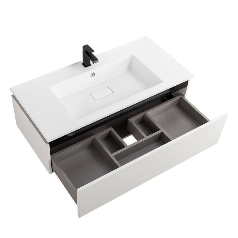 SLIDER Тумба с одним выкатным ящиком, Орех Дымчатый, 996x476x300, SLIDER-1000-1C-PI-NA-P, артикул SLIDER-1000-1C-PI-NA-P