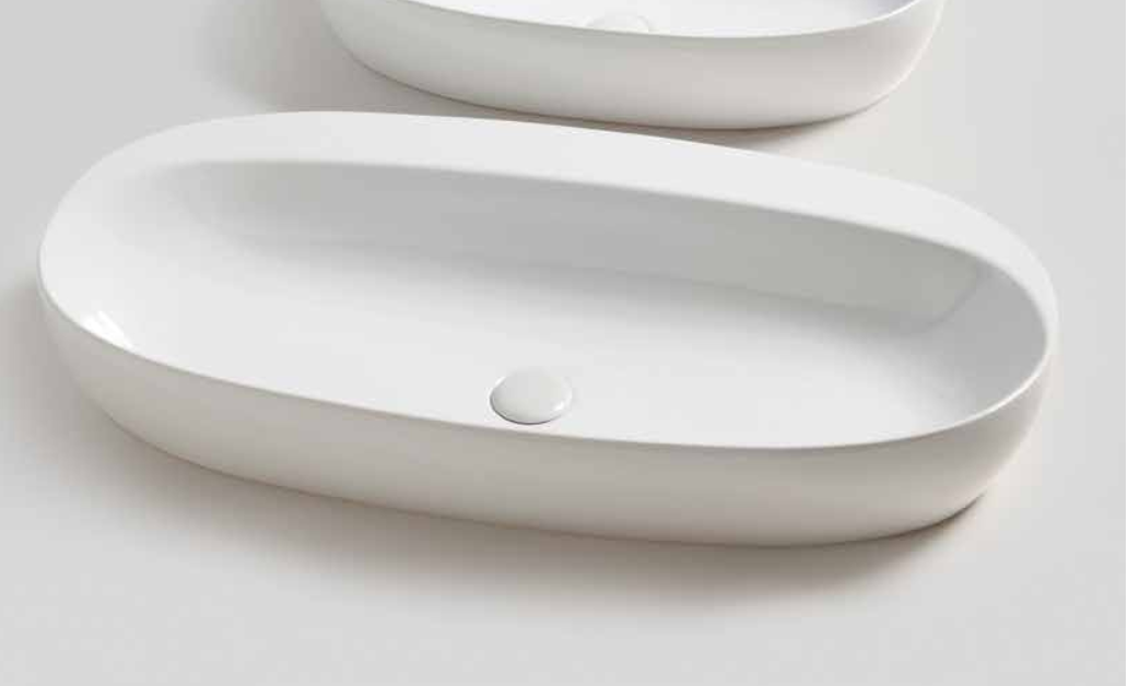 AZZURRA ELEGANCE CIRCLE раковина накладная 90х44см с 1 отв. под смеситель , цвет белый