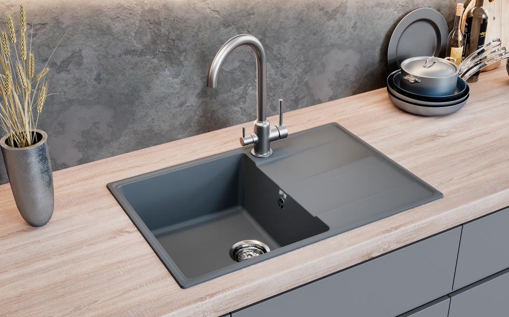 Мойка ULGRAN Quartz бетон (Prima 750-05), артикул Prima 750-05