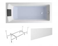 Комплект 4 в 1 Lavinia Boho One S2-3701005P, акриловая ванна 150x70 см, металлический каркас с монтажным набором, подголовник, лицевой экран