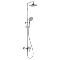 HUBER Valencia Душ система с однорыч смесителем, верхним душем d 20 см и ручной лейкой d12см , H80/180см, цвет хром цена с нашего склада)