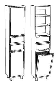 Шкаф-пенал "Монро 30 Z2", корзина