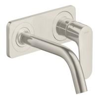 AX Citterio M Встраиваемый смеситель для раковины, с панелью, излив 167мм, с незапираемым донным клапаном (внешняя часть), цвет: сталь AX Citterio M Встраиваемый смеситель для раковины, с панелью, излив 167мм, с незапираемым донным клапаном (внешняя часть), цвет: сталь