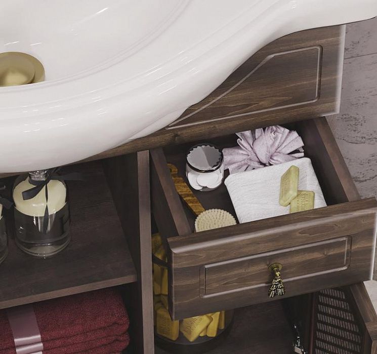 Мебель для ванной Тибет 75 объемные фасады Opadiris Орех антикварный