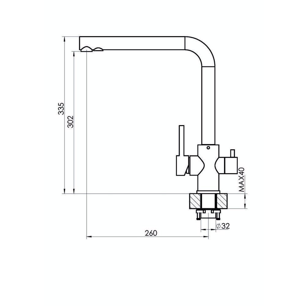 Смеситель для кухни с подключением фильтра Florentina АЛЬДО 333.40H.2123.201, жасмин