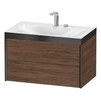 Duravit XViu Тумба подвесная 503x800x480мм, 2 ящика, с раковиной без перелива, с 2 отв под смес, цвет: walnut dark