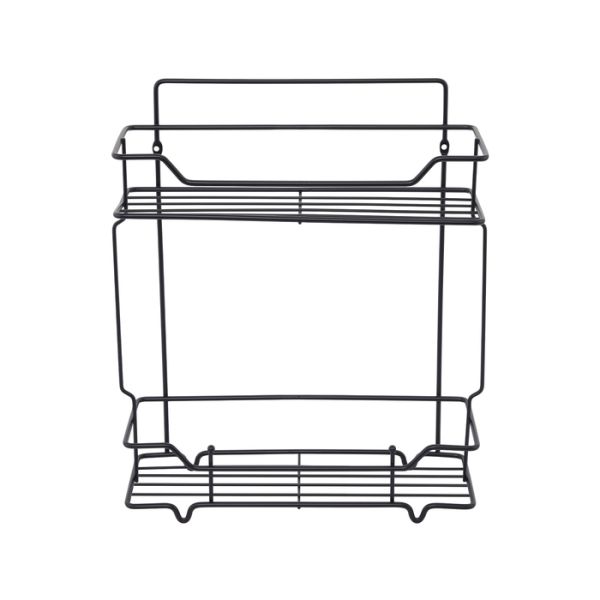 Полка двухъярусная прямая Milardo Grid проволока стальная, чёрный матовый (GRICS2BM44)