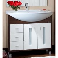 Тумба под раковину Бриклаер Бали 85 Венге/Белый глянец