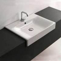 KERASAN Cento раковина 50x45 полувстраиваемая, с 1 отв. под смеситель, цвет белый
