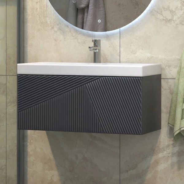 Тумба под раковину подвесная Velvex Edge tp.EDG.9696.80.1Y графит, 80 см