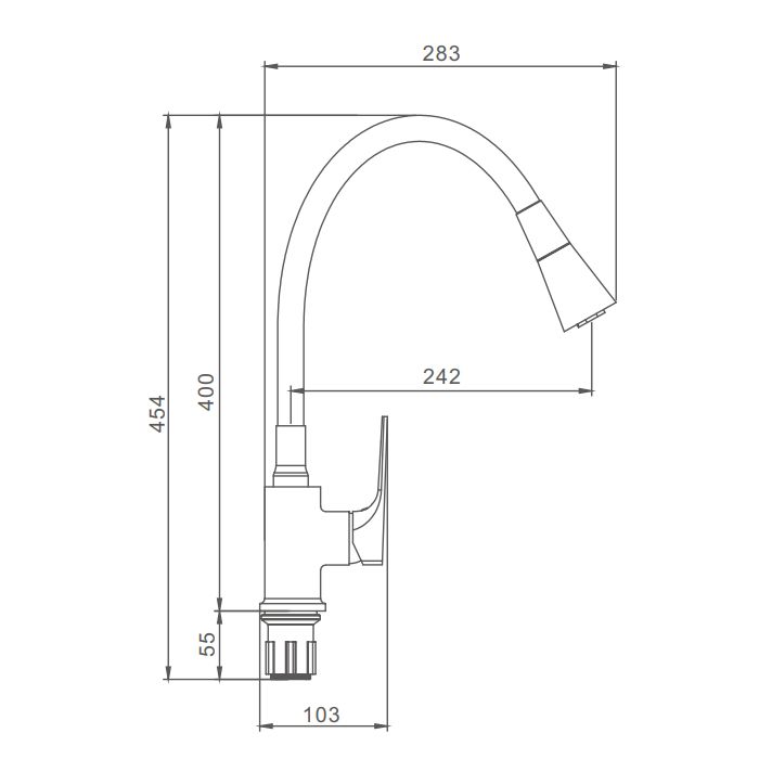 Смеситель для кухни с гибким изливом Prohanss P61.4406.03, золотой сатин