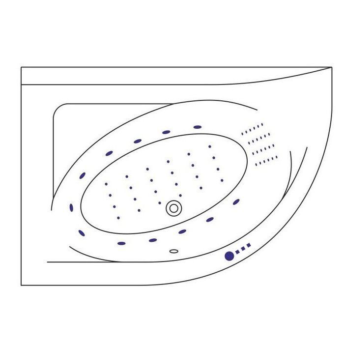 Ванна EXCELLENT Aquarella 150x100 (левая) "NANO" (хром)