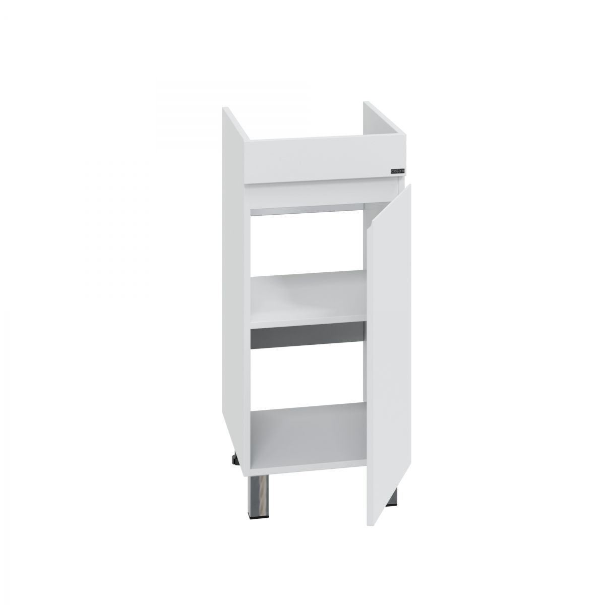 Тумба под раковину над стиральной машиной напольная "Марс-38" 1 дверь, (ум. Лидер 1000 литой мрамор)