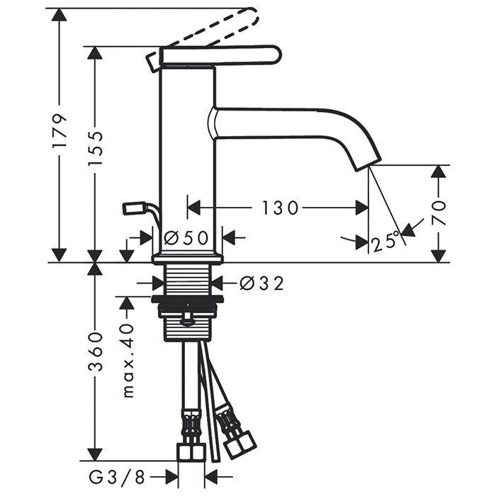 AX One Смеситель для раковины 70, хром AX One Смеситель для раковины 70, хром