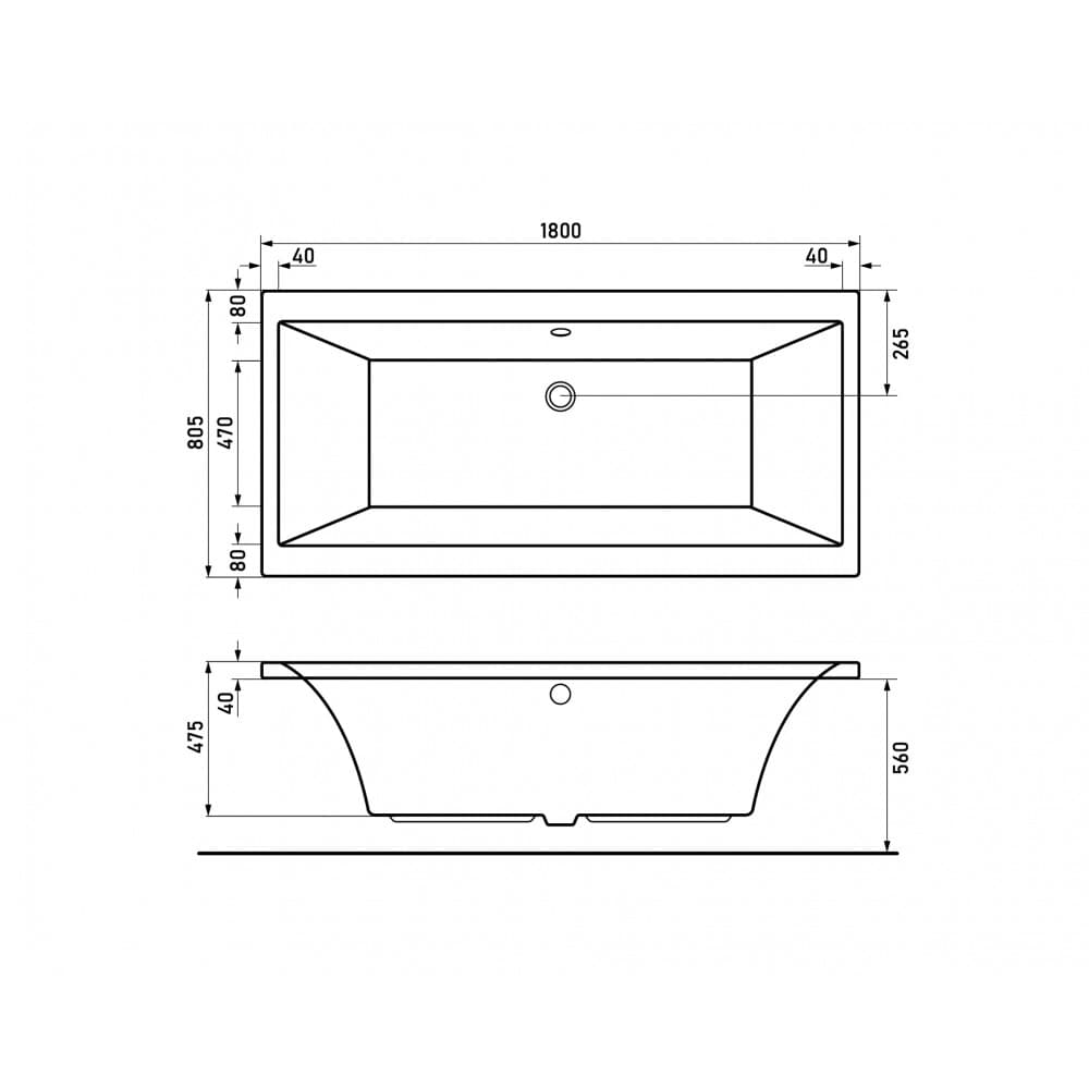 Ванна BERGES акриловая TARI 180x80 Ванна BERGES акриловая TARI 180x80