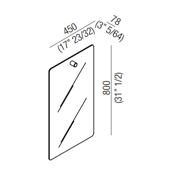 Agape Dot line Прямоугольное зеркало, 80x45см, с полированной кромкой, цвет: натуральный дуб Agape Dot line Прямоугольное зеркало, 80x45см, с полированной кромкой, цвет: натуральный дуб