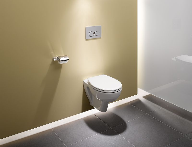 Безободковый унитаз VitrA Integra Round L-box с толстой дюропластовой крышкой микролифт, кнопка Матовый хром Безободковый унитаз VitrA Integra Round L-box с толстой дюропластовой крышкой микролифт, кнопка Матовый хром