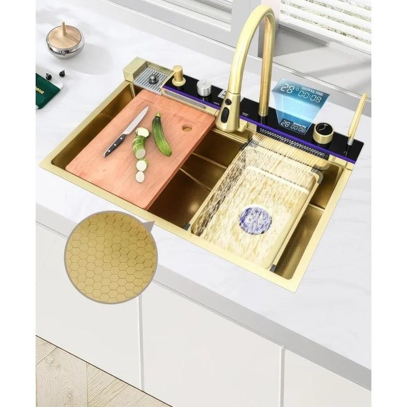 Многофункциональная кухонная мойка Savol S-SC001C, матовое золото, артикул S-SC001C