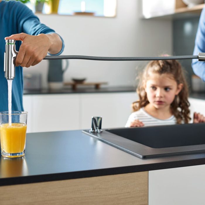 Смеситель для кухни, Hansgrohe, Metris Select M71, тип открывания воды-однорычажный, тип регулирования воды-керамический картридж, монтаж-на раковину/столешницу, отверстия для монтажа-2, высота, мм-320, вынос излива, мм-221, тип излива-выдвижной, поворотн Смеситель для кухни, Hansgrohe, Metris Select M71, тип открывания воды-однорычажный, тип регулирования воды-керамический картридж, монтаж-на раковину/столешницу, отверстия для монтажа-2, высота, мм-320, вынос излива, мм-221, тип излива-выдвижной, поворотн