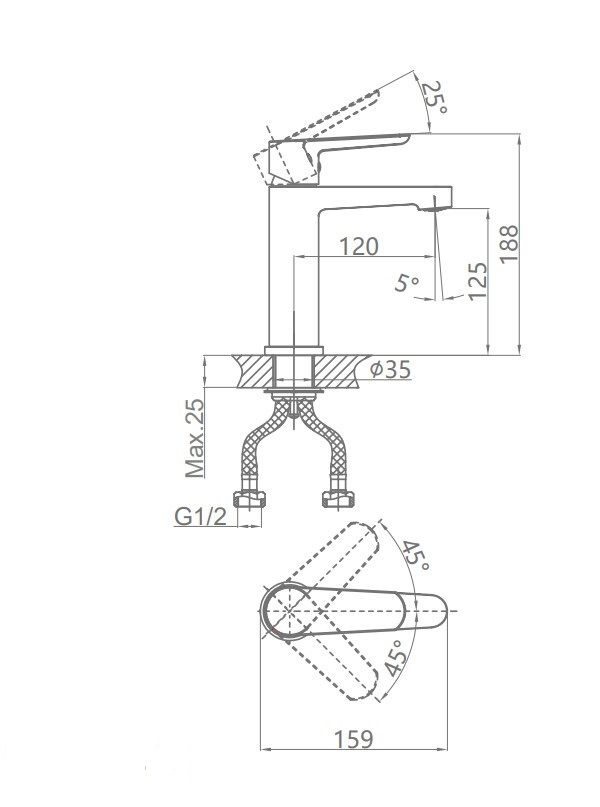 Смеситель для раковины D&K Bayern.München белый (DA1562108), артикул DA1562108