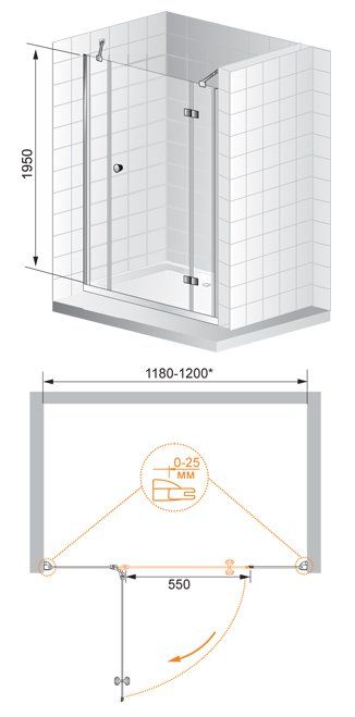 Душевая дверь в нишу CEZARES VERONA-W-B-13
