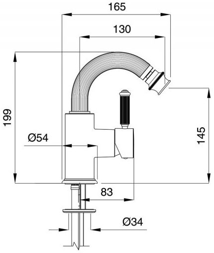 Смеситель для биде Cezares Olimp OLIMP-BSM2-02-L Бронза