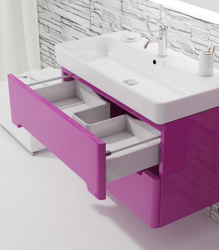 Тумба с раковиной SanVit Форма 90 kforma090 в цвете Ral подвесная Белый глянец