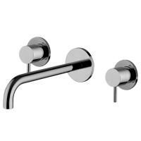 FIMA|Carlo Frattini SPILLO UP Смеситель для раковины встраиваемый, двухвентильный, излив 150 мм, с дон клап, внешн часть, цвет  хром