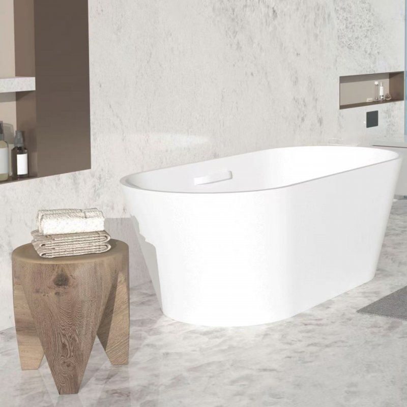 Ванна из искусственного камня Solid Surface 1700x750x530, с ручкой CEZARES CZR-COMFORT-170-75-53-SSB-HND, артикул CZR-COMFORT-170-75-53-SSB-HND