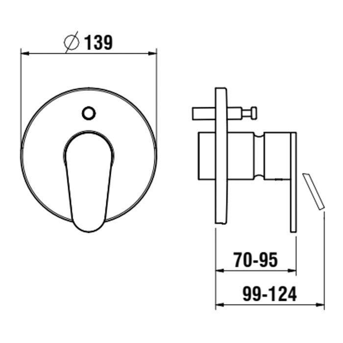Смеситель для ванны и душа, Laufen, New Classic, тип открывания воды-однорычажный, монтаж-настенный встраиваемый, отверстия для монтажа-1, внутренняя часть-необходимо заказать, для установки с Simibox, цвет-хром, артикул HF900579100000