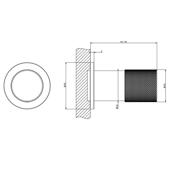 GESSI HABITO DIAMANTATO Смеситель настенный встраиваемый, однорычажный, внешняя часть, цвет Black Metal PVD