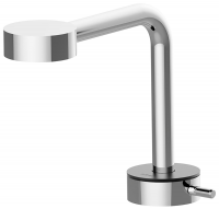 CISAL Slim Смеситель однорычажный для раковины на 1 отверстие с донным клапаном, цвет хром/черный матовый