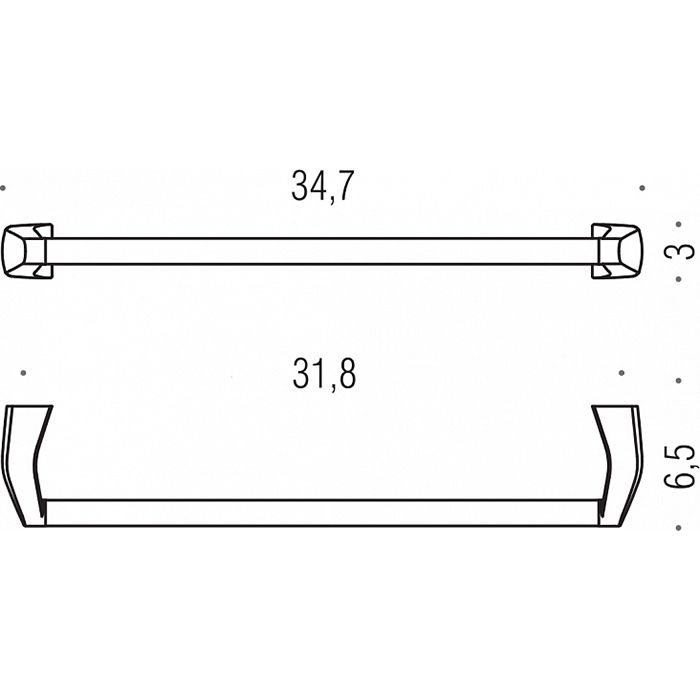 Colombo Road держатель для полотенца-34,7см, цвет: хром/карбон