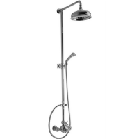 CISAL Arcana Ceramic Душевой комплект: термостатический смеситель, стойка с верхним душем, лейка+шланг, цвет хром