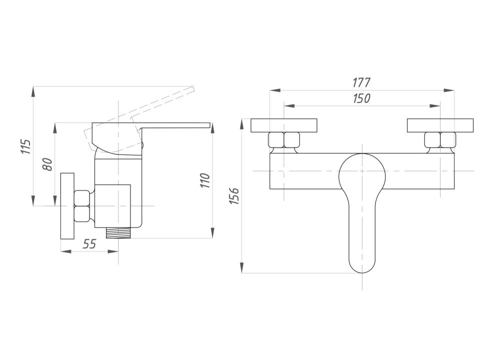 Смеситель для душа  ПСМ-Профсан Серия-700 (PSM-700-4) тип См-ДшОНРШл, артикул PSM-700-4