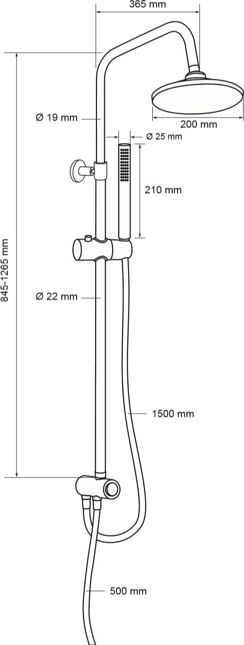 Душевая стойка Aquanet Practic R AF100-70-R-C Душевая стойка Aquanet Practic R AF100-70-R-C